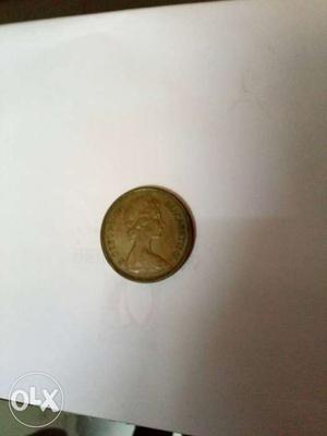 Two New Pence round coin. Queen Elizabeth II face