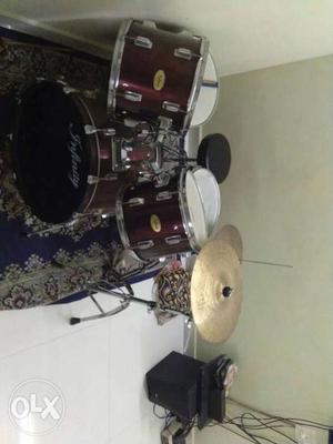 White And Red Drum Set