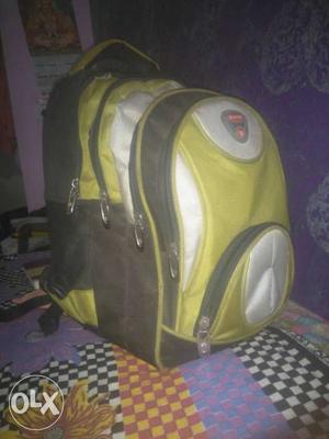 Yellow,gray And Black Backpack
