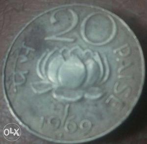 round shape 20 paisa coin