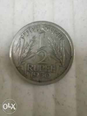 67 Years old One & Half rupee coin, Very Unique.
