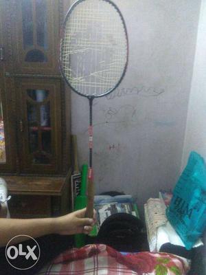 Brown Handled Badminton Racket