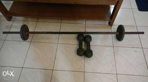 Dumbbell and weight lifting bar