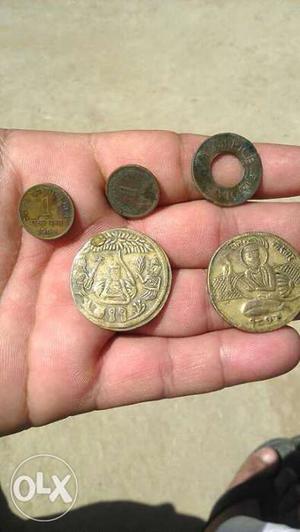 Five Round Bronze Coins