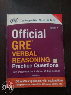 Official Gre Verbal Reasoning Practice Questions Book