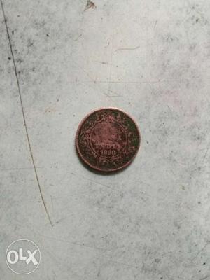 Round Copper Indian Coin