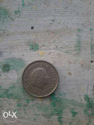 Round Silver Man's Profile Coin