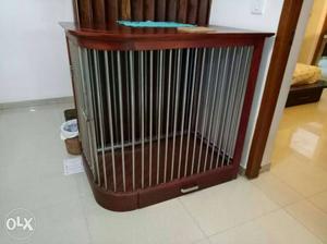 Steel and wood dog cage