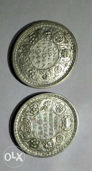 Two 1 Rupee India Coins