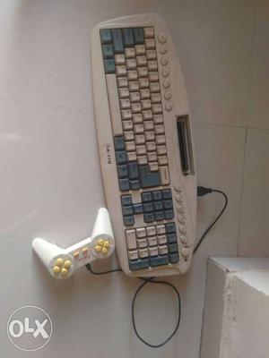 White Gaming Keyboard With Game Pad