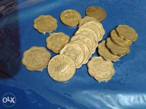 18 Gold old coins, 10paisa and 20paisa of