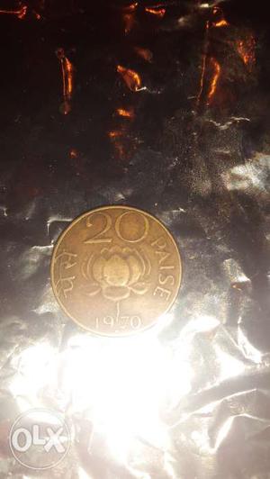 20 paise coins very old with lotus in years 