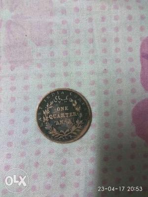 Beige One Quarter Anna Coin