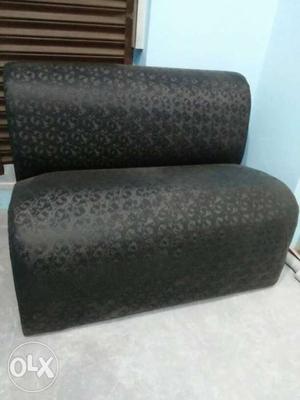 Black And Gray Satin two seater office sofa