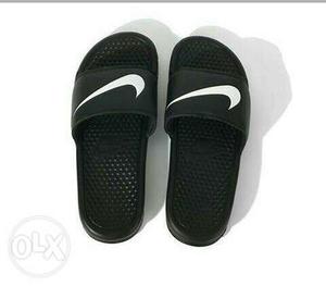 Black-and-white Nike Slide Sandals