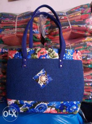 Blue Floral Shoulder Bag