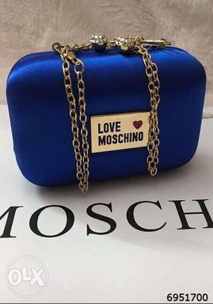 Blue Love Moschino Clutch Bag