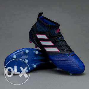 Blue-and-black Adidas Cleats