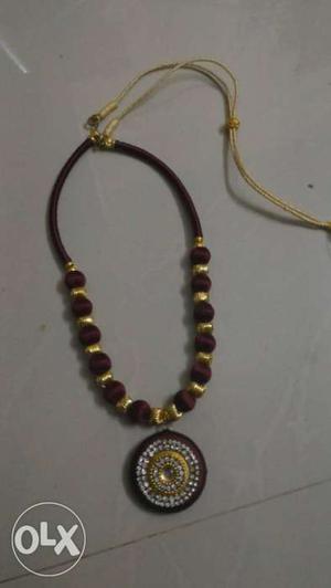 Brown And Yellow Necklace
