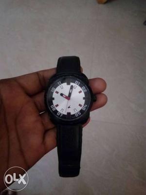 Fastrack leather watch, with warrenty, price