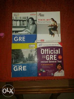 GRE and TOEFL Preparation books. Set of 4 books: