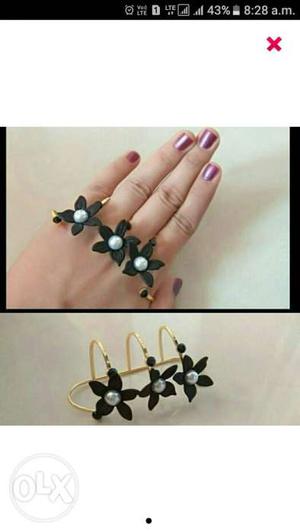 Gold And Black Floral Accessory