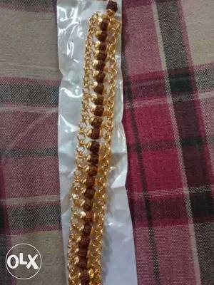 Gold Brown Beaded Bracelet