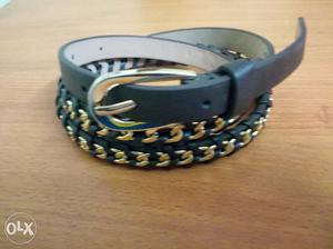 Metal chain with weaving pu belt