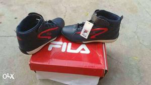 Navy blue & red Fila High Top Sneakers With Box,not even