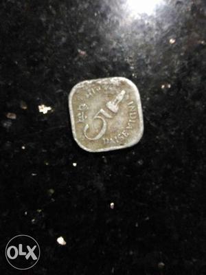 Old indian coin 5 paisa