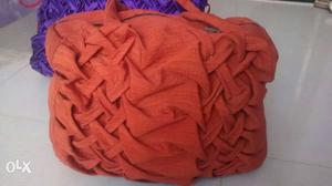 Orange Fabric Tote Bag