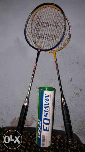 Pair Of Black And Yellow jonex Badminton Racket and yonex