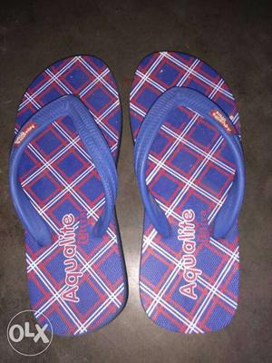 Pair Of Blue, Purple, White And Pink Aqualite Flipflops
