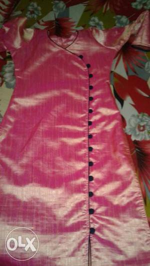 Pink Silk Cheongsam Dress