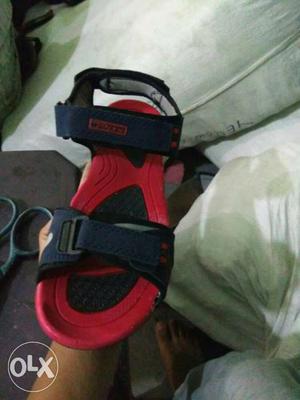 Red And Black Velcro New Sandals