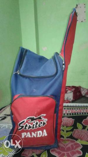 Red And Blue Striter Panda Trolley Bag