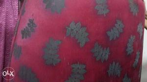 Red And Grey Leaf Print Textile