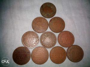 Ten Vintage Round Coins