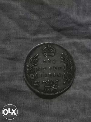 This is  one rupee old silver coin