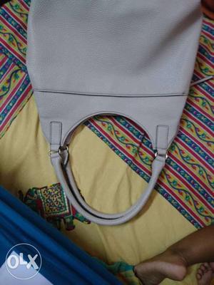 Women's Grey pure Leather hand Bag