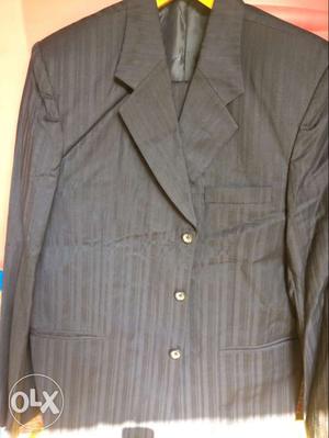 2-tone Gray Pinstripe Notch Lapel Suit Jacket
