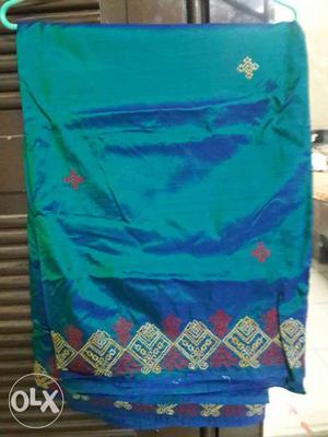 A month old unused sari with nice hand embroidery