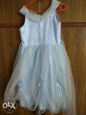 Azure colored gown (sky blue color)