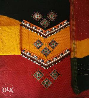 Bandhani cotton dress material branded