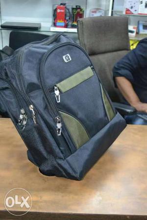 Black And Green HP Backpack