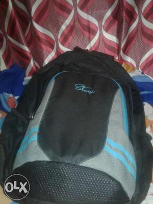 Black, Blue, And Gray Backpack