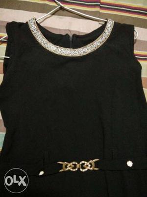 Black Partywear knee length dress. only 1 tym used on