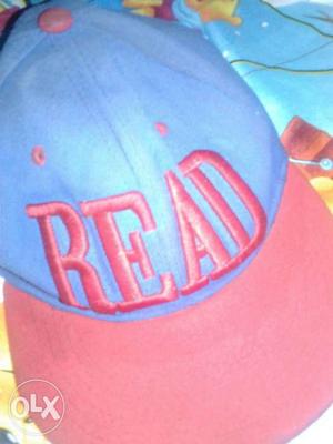 Blue And Red Read Embroidered Cap