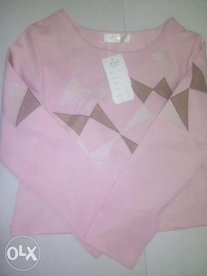Brand new baby pink short top (medium size)