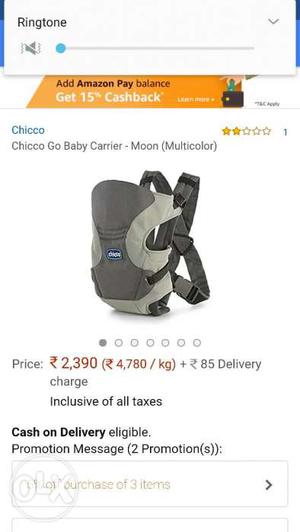 Chicco Baby go carrier. Hardly used once only for